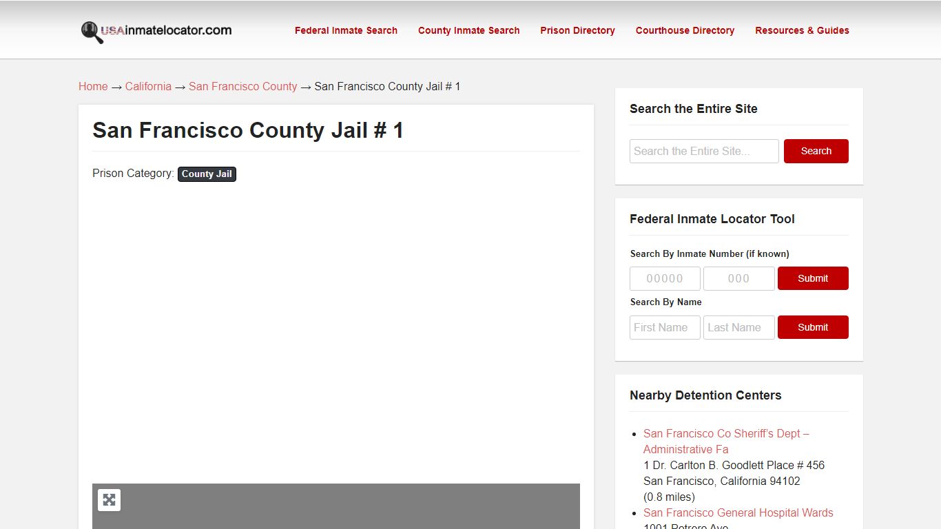 San Francisco County Jail # 1 | USA Inmate Locator